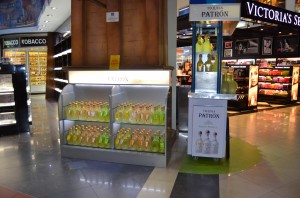 Patron had prime display space with DFASS in Cozumel (top) and with London Supply in Argentina