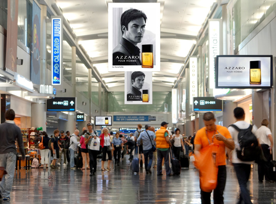 Passengers at Miami International Airport were surrounded by banners and visuals for the Azzaro Pour Homme fragrance last summer, leading to a huge increase in sales at the duty free store.
