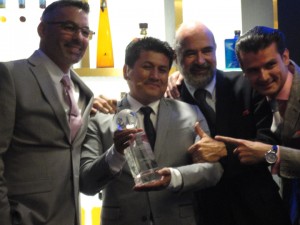 Global Travel World Class winner Santos Mercedes Enriquez with judges Julio Cabrera, Enrique de Colsa and Erik Lorincz. 