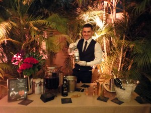 Miroslav Kljajic from Carnival Cruise Lines show-casing his winning Blueberry Elixer Fizz in Miami at the Bacardi Legacy Cruise Competition final on Feb. 25.  