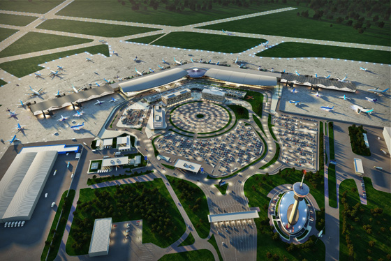 Rendering of the exapnded Ezeiza International Airport under construction by operator AA2000, Corporacion America, and the Argentine government.